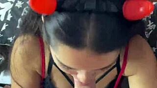 my submissive devil debora prado smokes then gulps my cock deep