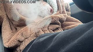 italian big tits milf artemisia love showing her juicy tits in the car