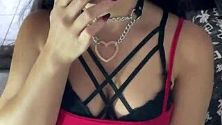 my submissive devil debora prado smokes then gulps my cock deep