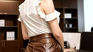 JOI OFFICE ORGY IN LEATHER BOOTS AND SKIRT!! BUKKAKE FACIALS EVERYWHERE