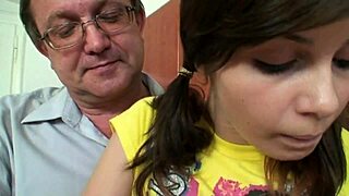 pretty teen fucked by grandpa and grandma in kitchen