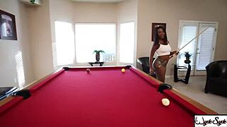 lesbian milfs kris riot and harmonie marquis lick clits in sexy pool game