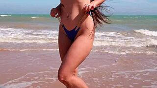 i flash tanned neighbors petite body dancing beach bikini