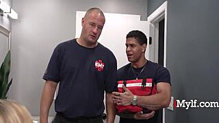 unorthodox paramedics rescue stuck milf using big tits and uniform