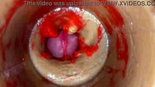 Camera captures huge cum explosion deep inside pussy