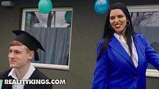 Reality kings - naughty little 18+ angel sneakily sucks her bfs cock at her graduation party then takes a ride on it