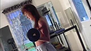 Maria Shadoes shows her redhead milf workout routine