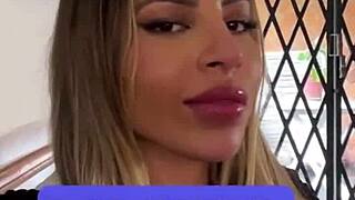Petite blonde latina natural tits shake in pov
