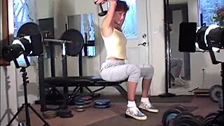Maria Shadoes shows her redhead milf workout routine