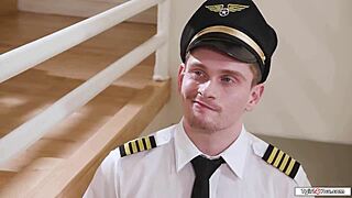 pilot takes tgirl flight attendant home for anal
