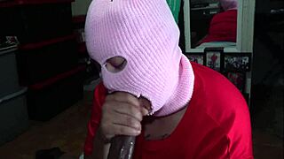 masked beauty sucks bbc until it cums