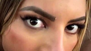 Petite blonde latina natural tits shake in pov
