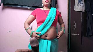 Stepmother undress in front of son and she gives footjob and taking cum in mouth in hindi voice