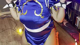 chubby chun li cosplay photoshoot behind scenes