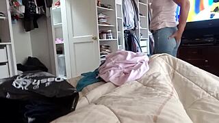 Stepson gives maid big cumshot in ass