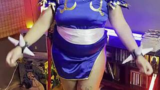 chubby chun li cosplay photoshoot behind scenes