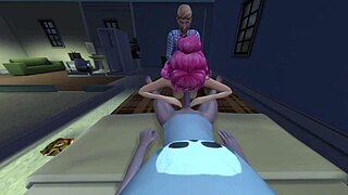 sims 4 pov threesome pink haired girl has fun