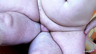Chubby fat wife seduce her husbands friend to cheating fuck with facesitting