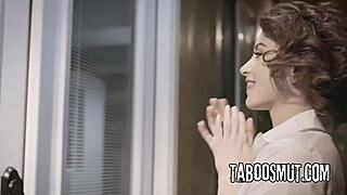 Gaping training for petite redhead virgin