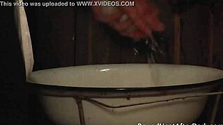 Pleasure and naked and chained slave scrubbed by lesbian maid