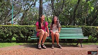 girls lure strangers for sex and flash pussy in park