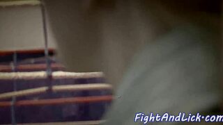Wrestling lesbian gets pussy licked
