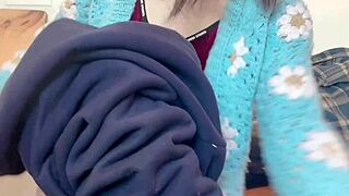 Hana Shows Sexy School Skirt Outfit