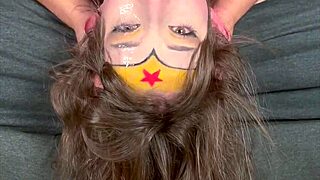 wonder woman extreme sloppy facefuck challenge watch me not blink