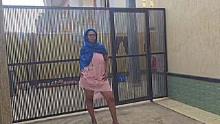 Arabian mom masturbates outside near road