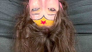 wonder woman extreme sloppy facefuck challenge watch me not blink