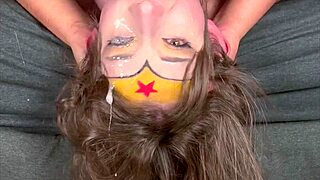 wonder woman extreme sloppy facefuck challenge watch me not blink