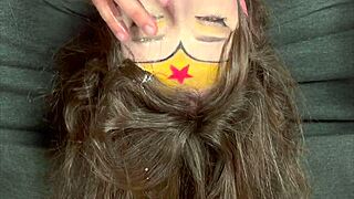 wonder woman extreme sloppy facefuck challenge watch me not blink