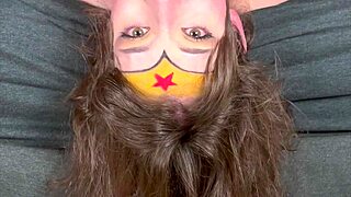 wonder woman extreme sloppy facefuck challenge watch me not blink