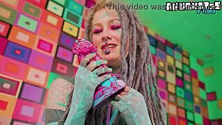 Tattoo girl squirt games - anal gapes and prolapse and big dildos