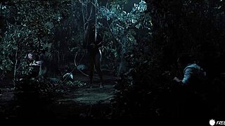 asian girl used in woods