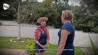 Perv grandma hires young 18+ gardener and ends up fucking him hard in the ass 😏