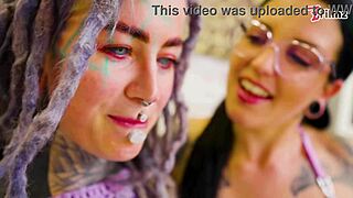 tattooed threesome with atm and big cumshot