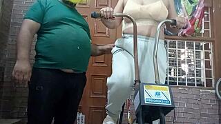 Hot gym trainer bounces on a dick in indian sex video