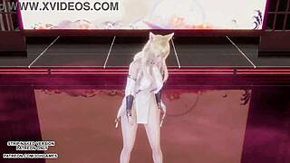 mmd gokuraku jodo ahri sexy japanese dance league of legends hentai uncensored 4k 60fps