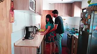 my stepmother cooks and i fuck her hard