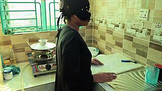 desi hijab step sister gets fucked in the kitchen