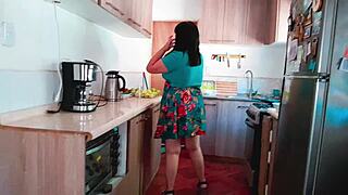 my stepmother cooks and i fuck her hard