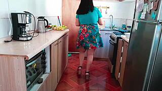 my stepmother cooks and i fuck her hard