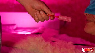 Cheated stepmom in taste game sucks cock