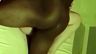 cuckold films his slutty wife swallowing big black dick with her pussy while masturbating