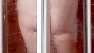 sexy milf housewife in hot bathroom shower