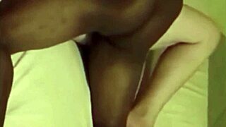 cuckold films his slutty wife swallowing big black dick with her pussy while masturbating