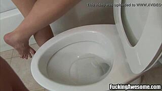 Blowjob In The Toilet With Blonde