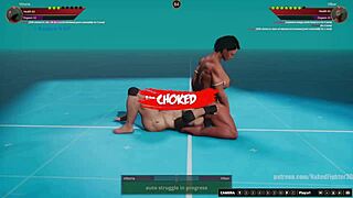 vittoria fights vilkor while naked in 3d