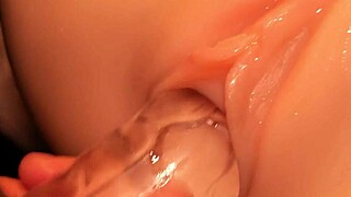 fake cock goes in her pussy